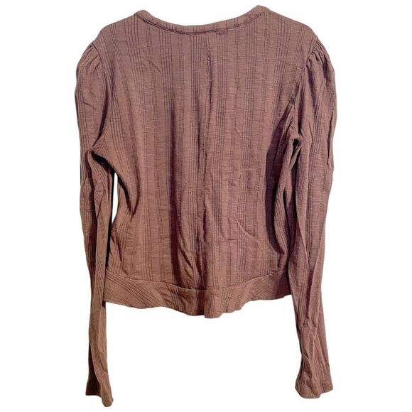 Anthropologie Pilcro Ribbed Puff Sleeve Crop Top in Maeve M - Picture 4 of 7